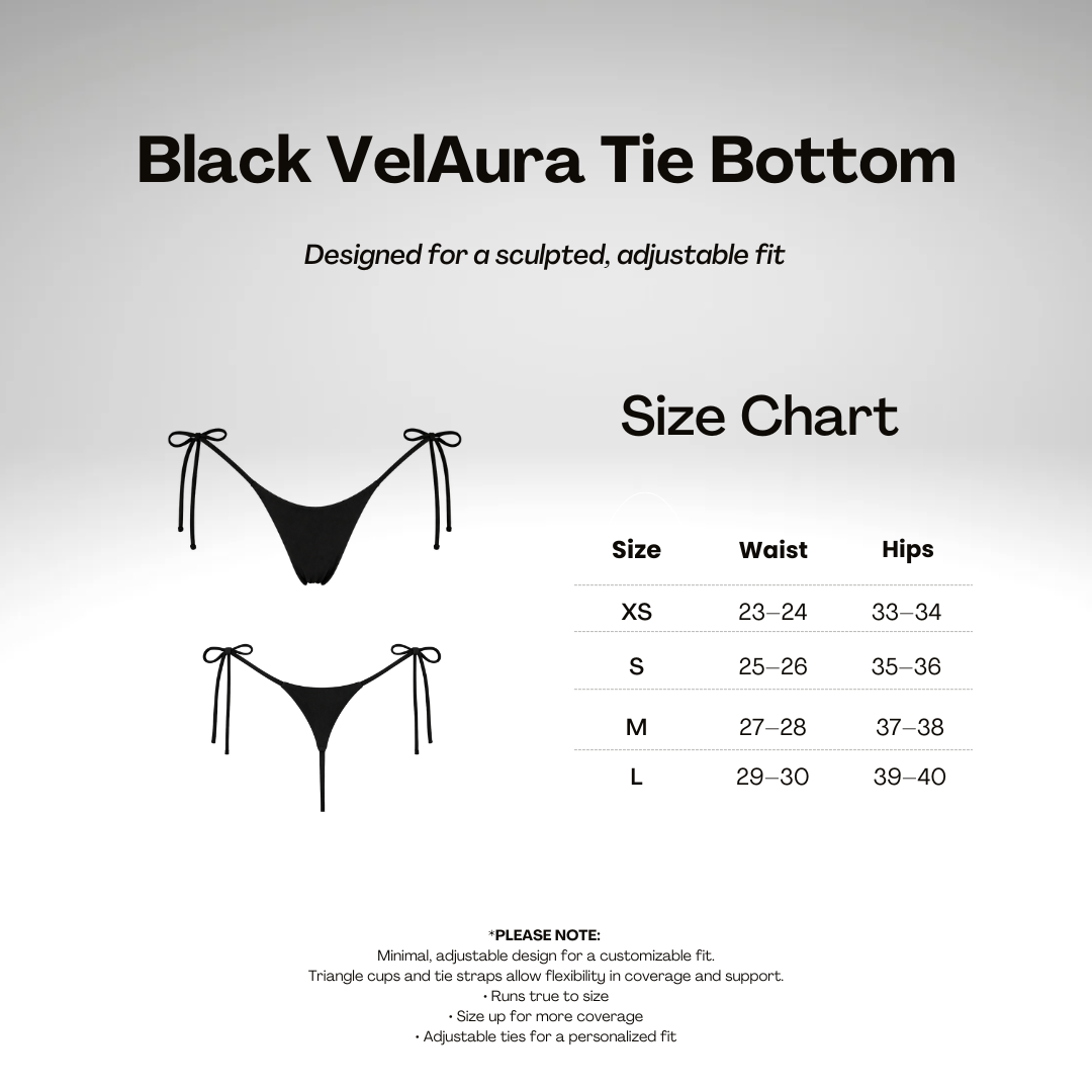 Black VelAura Tie Bottom