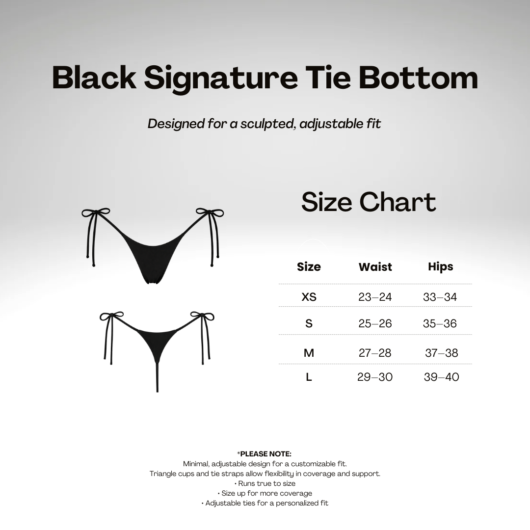 Black Signature Tie Bottom