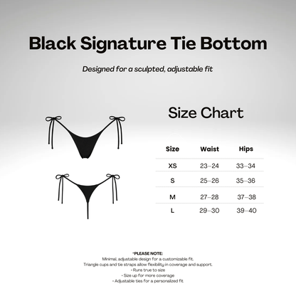 Black Signature Tie Bottom