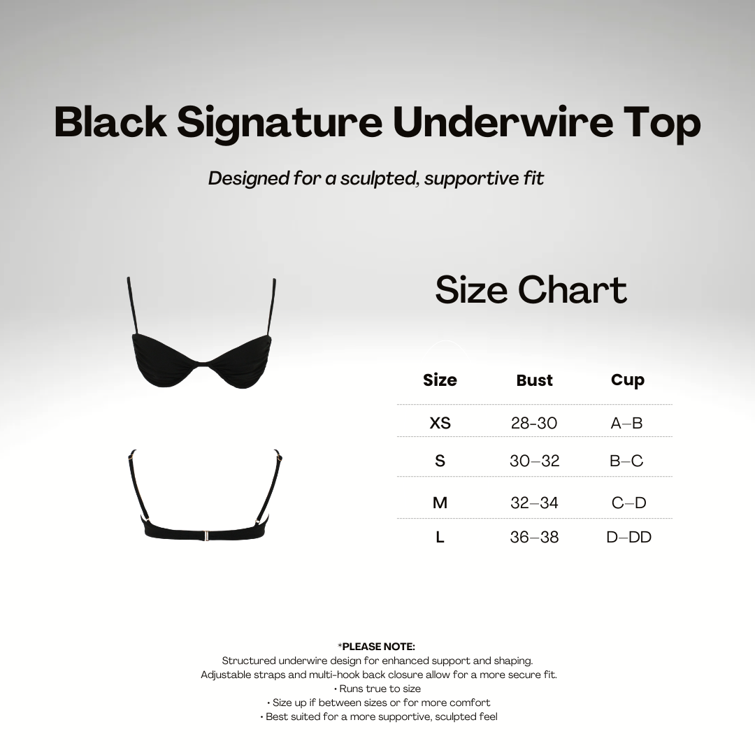 Black Signature Underwire Top