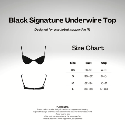 Black Signature Underwire Top