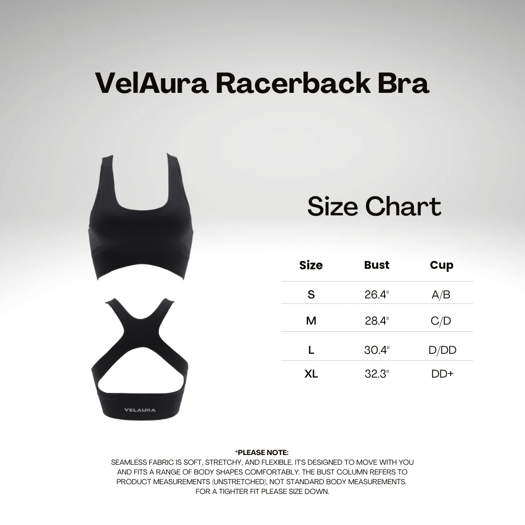 Black VelAura Racerback Bra