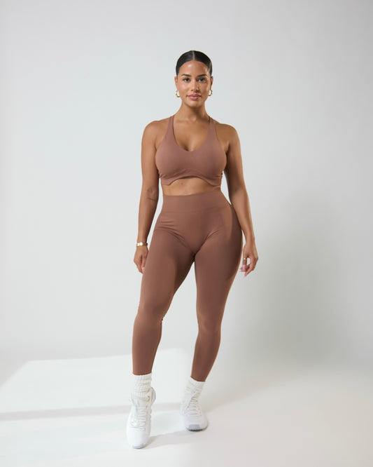 Mocha VelAura T-Strap Bra