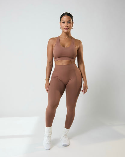 Mocha VelAura Racerback Bra