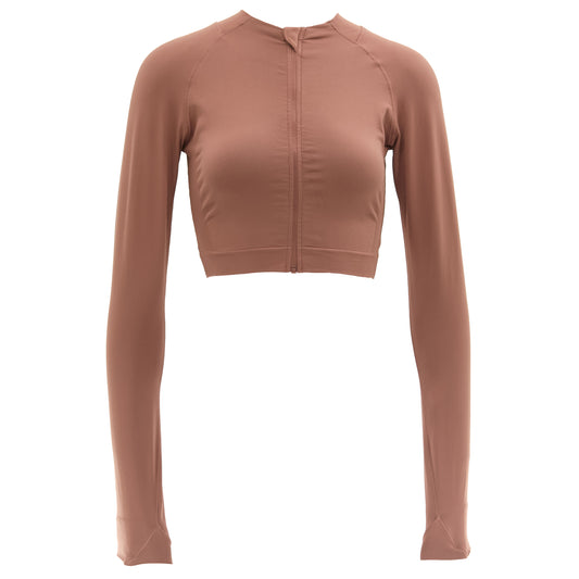 Mocha VelAura Zip-Up