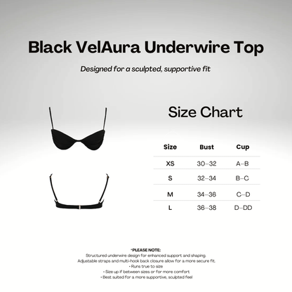 Black VelAura Underwire Top