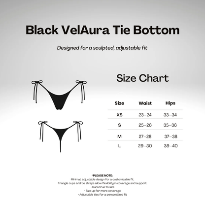 Black VelAura Tie Bottom