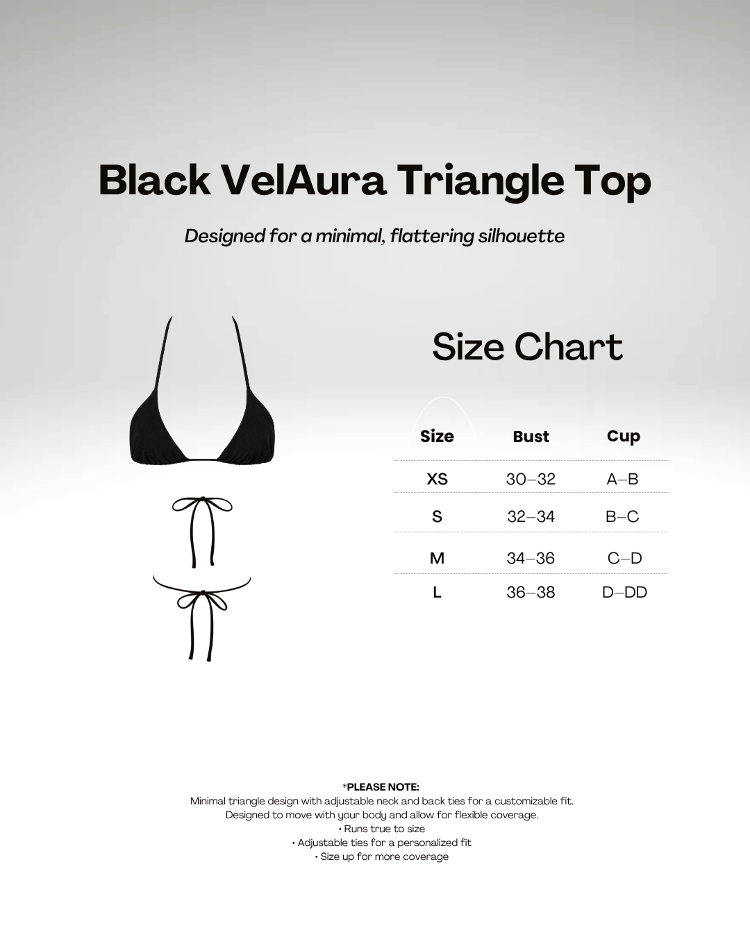 Black VelAura Triangle Top